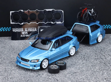 Load image into Gallery viewer, Mortal 1:64 HEC Blue Altezza Wagon Trailer Sport Model Diecast Metal Car New Collection