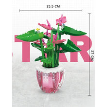 Load image into Gallery viewer, 257PCS MOC Pink Palm Flower Potted Plants Model Toy Building Block Brick Gift Kids Compatible Lego