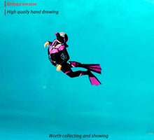 Load image into Gallery viewer, 1:64 Painted Figure Mini Model Miniature Resin Diorama Toy Diving Equipment Lady