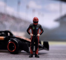 Load image into Gallery viewer, 1:64 Painted Figure Model Miniature Resin Helmet Racer Driver in Black and Red