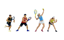 Load image into Gallery viewer, 1:64 Painted Figure Mini Model Miniature Resin Diorama Sport Tennis Lady Man Set