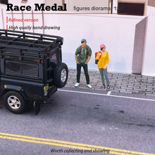 Load image into Gallery viewer, 1:64 Painted Figure Mini Model Miniature Resin Diorama Sand Backpacker Boy Girl