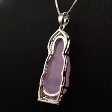 Load image into Gallery viewer, Nature Jade Guanyin Pendant Necklace Gift Jewelry charm Blessing Lucky Purple s