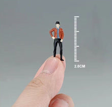 Load image into Gallery viewer, 1:64 Painted Figure Mini Model Miniature Resin Diorama Sand Leather Jacket Man