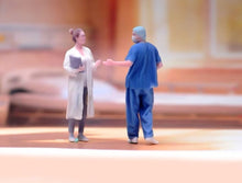 Load image into Gallery viewer, 1:64 Painted Figure Model Miniature Resin Diorama Sand Doctor Surgeon Lady Man