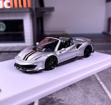 Load image into Gallery viewer, TPC 1:64 Silver 488 Pista Convertible Racing Sport Model Diecast Metal Car New Collection