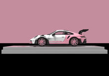 Load image into Gallery viewer, TM 1:64 Pink T1 992 GT3 RS Figure Flatbed Trailer Model Diecast Metal Car New Collection