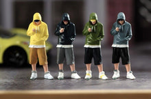 Load image into Gallery viewer, 1:64 Painted Figure Model Miniature Resin Diorama Sand Toy Hooded hoodie Man Boy New