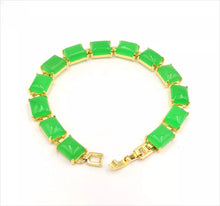 Load image into Gallery viewer, Nature Jade Beaded Bracelet Jewelry Blessing Lucky Fortune Gift For Her Green q