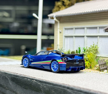Load image into Gallery viewer, CM 1:64 Blue Carbon Huayra Tricolore Convertible Model Diecast Metal Car New Collection