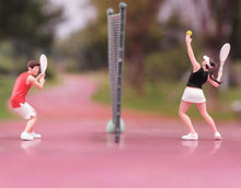 Load image into Gallery viewer, 1:64 Painted Figure Model Miniature Resin Diorama Sand Sport Tennis Man Lady Toy New Collection