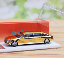Load image into Gallery viewer, SH 1:64 Plating Gold Maybach S600 Pullman Limousine Model Diecast Metal Car