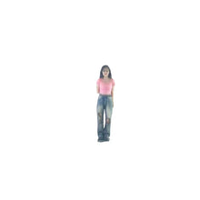 Load image into Gallery viewer, 1:64 Painted Figure Model Miniature Resin Diorama Sand Trendy Girl Denim Bib Toy