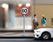 Load image into Gallery viewer, 1:64 Painted Unpainted Figure Model Miniature Resin Diorama Toy Speed Limit Sign