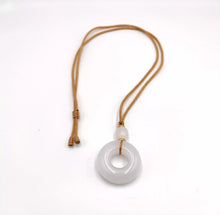Load image into Gallery viewer, Nature Jade White Ring Pendant Necklace Gift Jewelry charm Blessing Lucky New