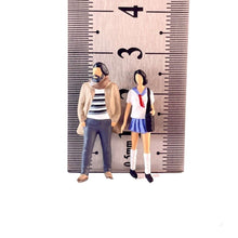 Load image into Gallery viewer, 1:64 Painted Figure Model Miniature Resin Diorama Sand Bearded Man Uniform Girl