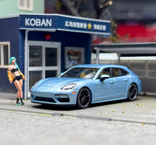 Load image into Gallery viewer, Liberty 1:64 Ice Blue Panamera Turbo S Figure Sport Model Diecast Metal Car