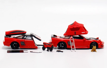 Load image into Gallery viewer, FY 1:64 Red NSX TRA Camper Roof Tent Trailer Sport Model Diecast Metal Car New Collection