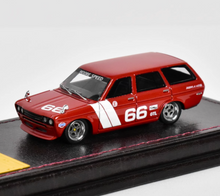 Load image into Gallery viewer, IG 1:64 Red Datsun Wagon Bluebird 510 #66 Sports Model Diecast Resin Car New