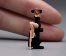 Load image into Gallery viewer, 1:64 Painted Figure Model Miniature Resin Diorama Sand Toy Black Dress Woman
