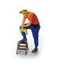 Load image into Gallery viewer, 1:64 Painted Figure Mini Model Miniature Resin Diorama Holding Drill Repairman