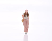 Load image into Gallery viewer, 1:64 Painted Figure Model Miniature Resin Diorama Toy Sand Pink Cap Girl Walking