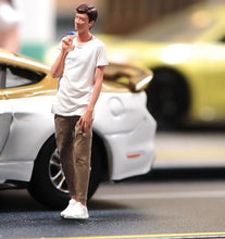 Load image into Gallery viewer, 1:64 Painted Unpainted Figure Model Miniature Resin Diorama Sand White Tee Man