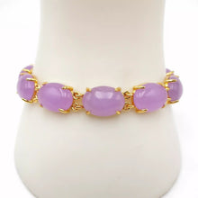 Load image into Gallery viewer, Nature Jade Beaded Bracelet Jewelry Blessing Lucky Fortune Gift For Her Purple d