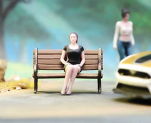 Load image into Gallery viewer, 1:64 Painted Figure Model Miniature Resin Diorama Sand Dress Lady Sitting Black