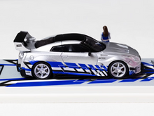 Load image into Gallery viewer, TM 1:64 Silver GTR R35 H300 Flatbed Trailer Truck Model Diecast Metal Car New Collection