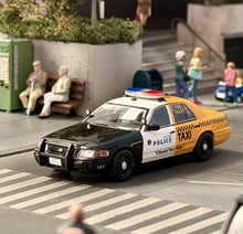 Load image into Gallery viewer, GOC 1:64 Black Yellow Crown Victoria CV DUI Police Model Diecast Metal Car New Collection