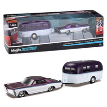 Load image into Gallery viewer, Maisto 1:64 1965 Riviera Camper Traveler Trailer Tow & Go Model Metal Car BN
