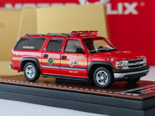 Load image into Gallery viewer, MK HEC 1:64 2003 Red Suburban USCP LAFD Fire SUV Model Diecast Metal Car New Collection