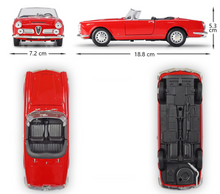 Load image into Gallery viewer, WELLY 1:24 1960 Romeo 2600 Spider Convertible Sports Model Diecast Metal Car