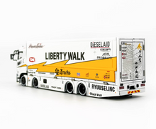 Load image into Gallery viewer, GCD 1:64 White LBWK Fuso Super Great Transport Truck Model Diecast Metal Car