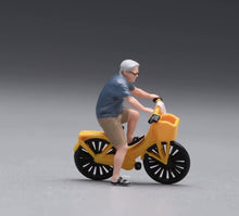 Load image into Gallery viewer, 1:64 Painted Figure Model Miniature Resin Diorama Scene Elderly Riding Bicycle
