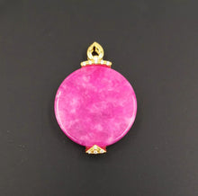 Load image into Gallery viewer, Nature Jade Pink Round Fortune Pendant Necklace Gift Jewelry charm Blessing new