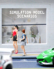 Load image into Gallery viewer, 1:64 Painted Figure Mini Model Miniature Resin Diorama Sand Girl Lady Blue Skirt