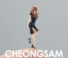 Load image into Gallery viewer, 1:64 Painted Figure Mini Model Toy Miniature Car Scenes Resin Cheongsam Lady
