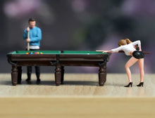 Load image into Gallery viewer, 1:64 Painted Figure Model Miniature Resin Diorama Pool Table Man Woman Billiard