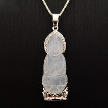 Load image into Gallery viewer, Nature Jade Guanyin Pendant Necklace Gift Jewelry charm Blessing Lucky White s