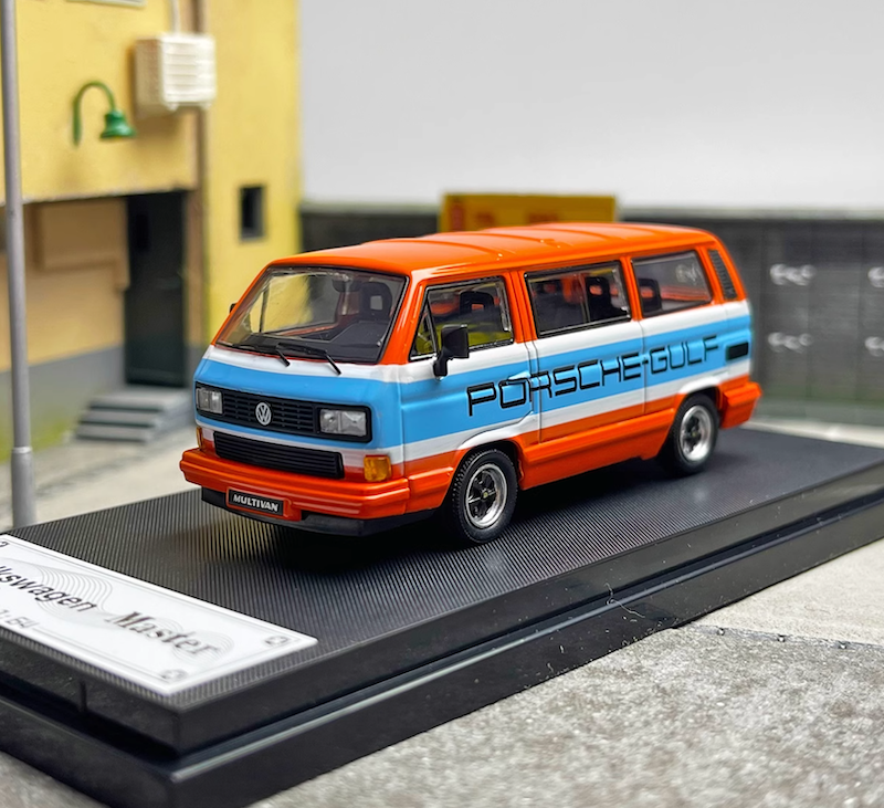 Master 1/64 - Porsche B32 Et VW T3 Multivan Van - Miniature Diecast - Gulf