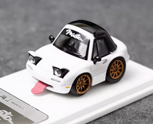 Load image into Gallery viewer, MJ 1:64 White Miata MX5 Mini Cute Q Type Sports Model Diecast Resin Car New Collection
