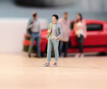Load image into Gallery viewer, 1:64 Painted Figure Model Miniature Resin Diorama White Caual Man With Backpack