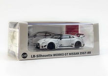 Load image into Gallery viewer, CM 1:64 White GTR R35 35GT-RR LBWK Racing Sports Model Diecast Metal Car New Collection