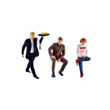 Load image into Gallery viewer, 1:64 Painted Figure Model Miniature Resin Diorama Restaurant Waiter Man Lady Toy