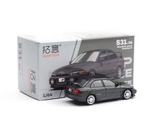 Load image into Gallery viewer, Poprace 1:64 Gray Lancer Evolution EVO IV 4 Sports Model Diecast Metal Car New Collection
