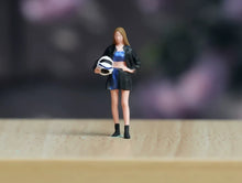 Load image into Gallery viewer, 1:64 Painted Figure Model Miniature Resin Diorama Toy Sand Helmet Girl Standing