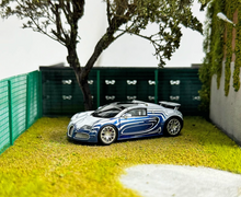 Load image into Gallery viewer, LJM 1:64 Blue White Chiron Veyron Racing Sports Model Diecast Resin Car New