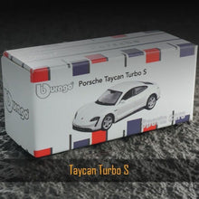 Load image into Gallery viewer, Bburago 1:64 White Taycan Turbo S Sports Model Diecast Metal Car New Collection
